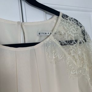 Alice & Olivia silk blouse with lace detail